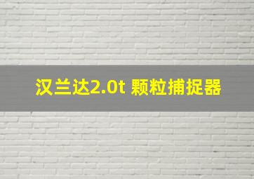 汉兰达2.0t 颗粒捕捉器